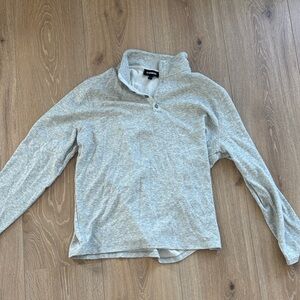 Express Gray Long Sleeve Sweater Henley
